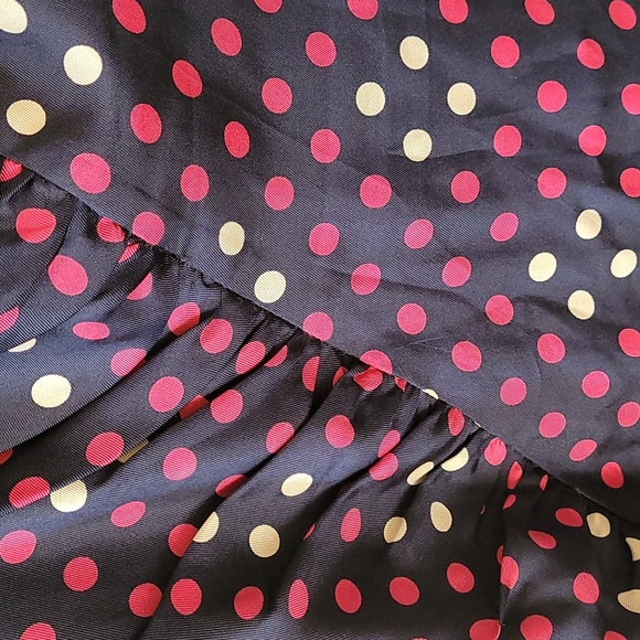 Betsey Johnson silk navy polka-dot halter dress. SZ 8 - Picture 7 of 15